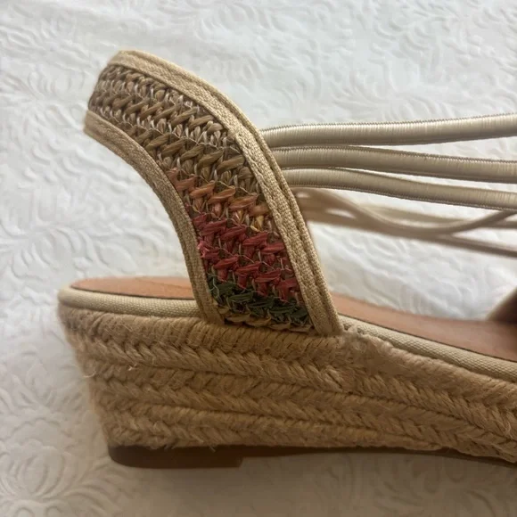 Comfortview Multicolor Braided Clea Espadrille Wedge Sandal, Size 10.5 Wide - Picture 13 of 16